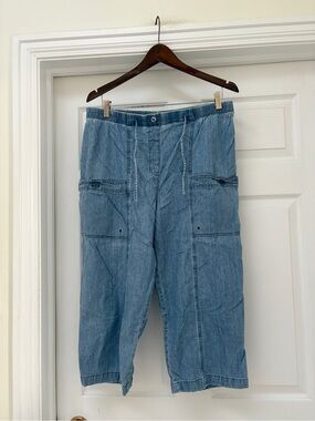 Westbound Light Blue Cropped Jeans - Cargo Style Ankle Length